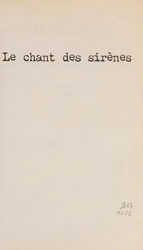 Le chant des sirènes
