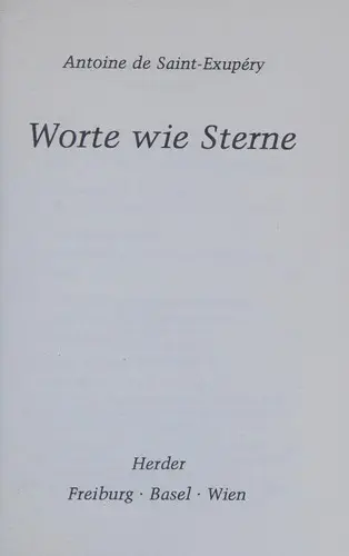 Worte wie Sterne