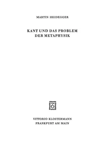 Kant und das Problem der Metaphysik