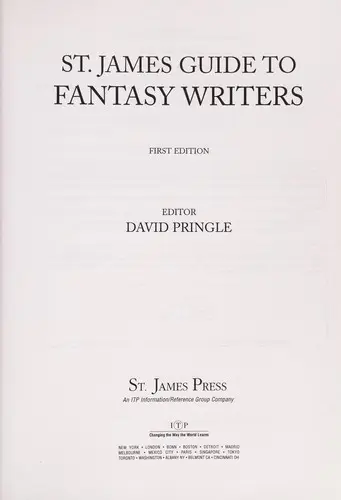St. James Guide to Fantasy Writers Edition 1. (St. James Guide to Fantasy Writers)