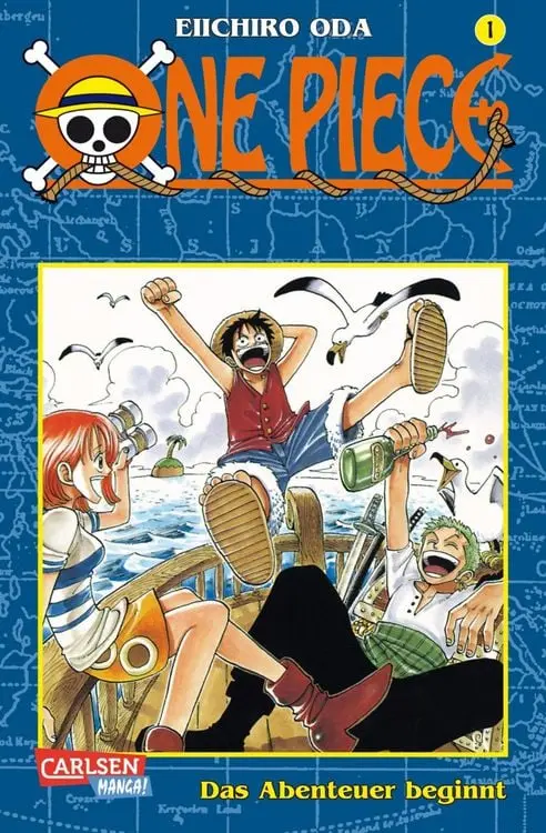One Piece 1 Action-Manga-Bestsellerserie ab 10 Jahren über eine Gruppe Strohhut-Piraten auf der Suche nach dem größten Schatz der Welt
