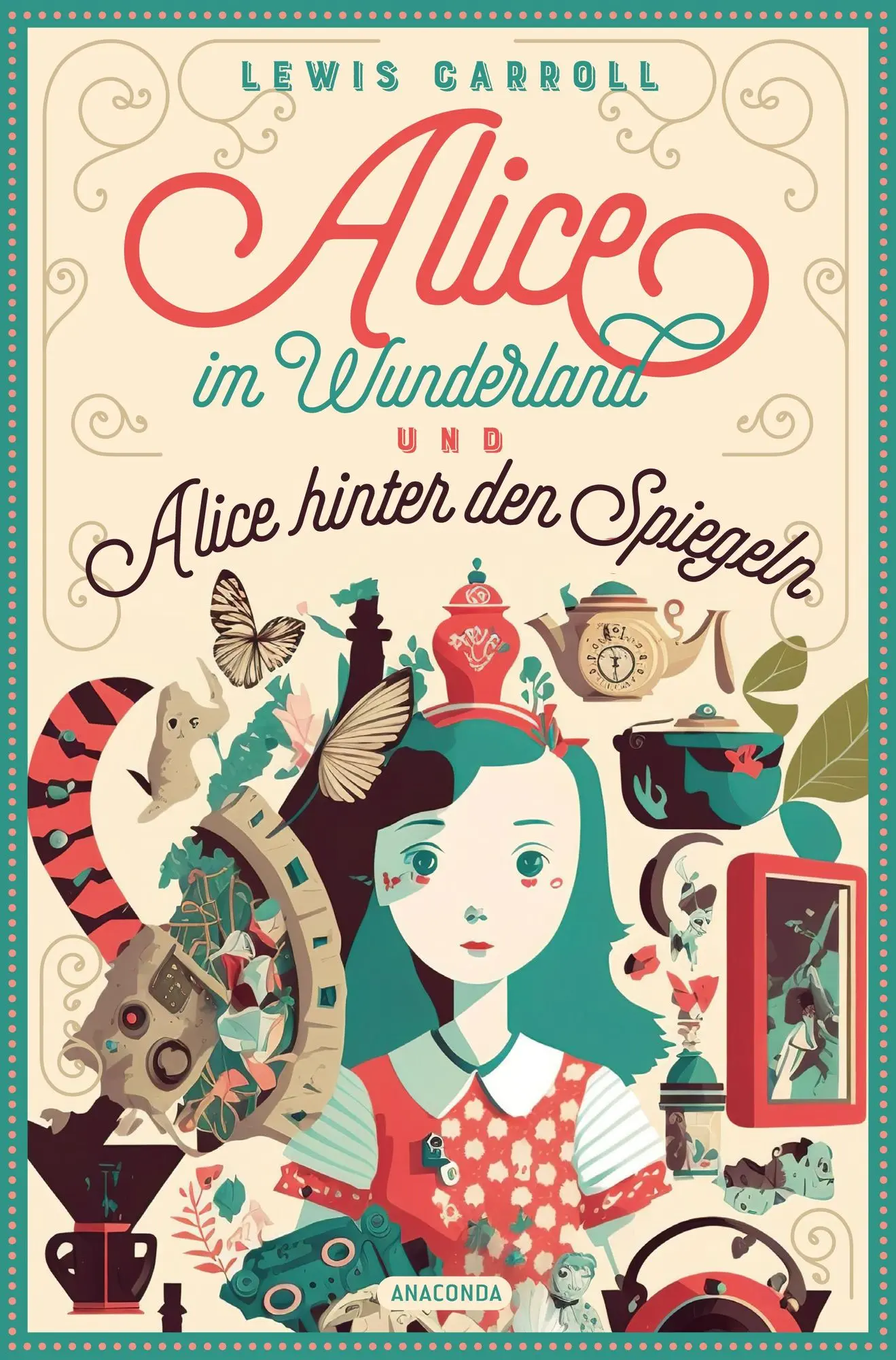 Alice im Wunderland & Alice hinter den Spiegeln (2in1-Bundle) Vollständige Ausgabe mit den Illustrationen von John Tenniel. In neuer Übersetzung